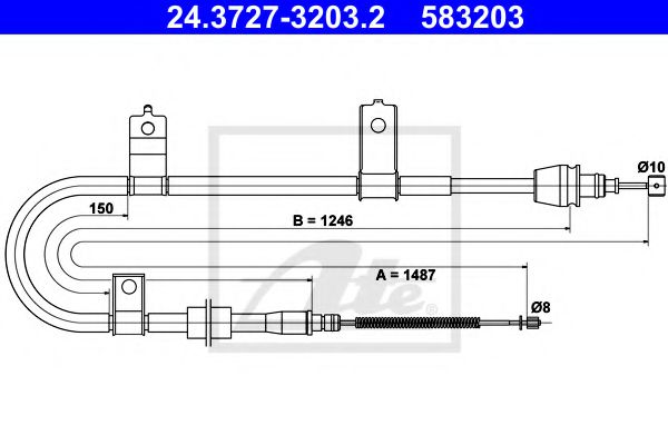 24.3727-3203.2 Brake System Cable, parking brake