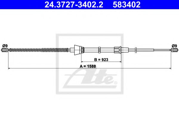 24.3727-3402.2 Brake System Cable, parking brake