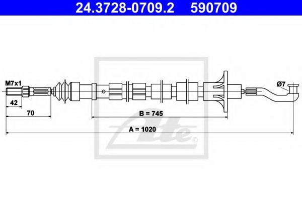 24.3728-0709.2 Clutch Clutch Cable