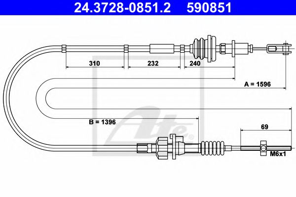 24.3728-0851.2 Clutch Clutch Cable