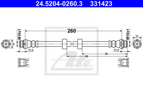 24.5204-0260.3 Brake System Brake Hose