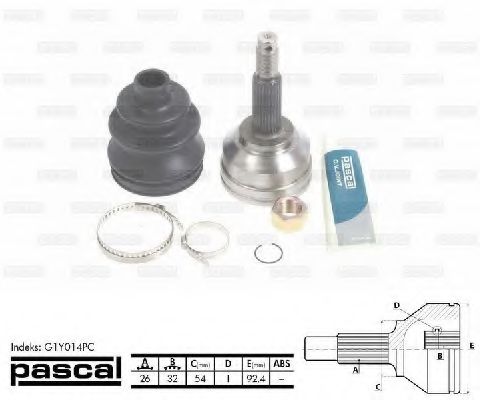 G1Y014PC Final Drive Joint Kit, drive shaft