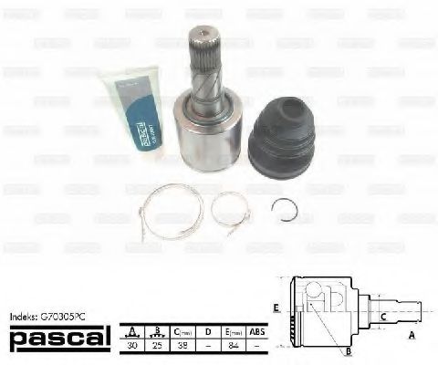G70305PC Final Drive Joint Kit, drive shaft