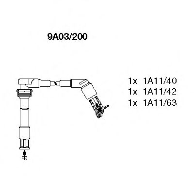 9A03/200 Ignition System Ignition Cable Kit